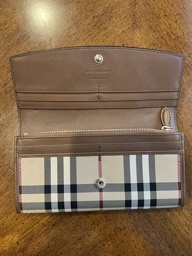 100% AUTHENTIC BURBERRY HORSEFERRY CHECK PORTER LEATHER  WALLET - Picture 2 of 10