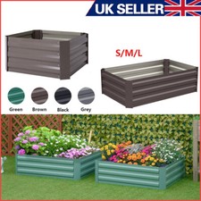 Raised Metal Garden Bed Square Galvanised Planter Box Vegetable Flower Herb Grow
