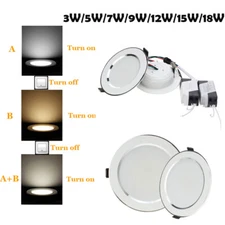 18W 15W 12W 9W 7W 5W 3W LED Recessed Ceiling Panel Down Light Color Changing ERM