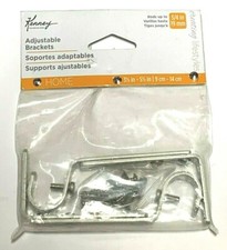 Kenney Adjustable Curtain Rod Bracket Satin Nickel 3/4" L KN85293V1 2-Pack 