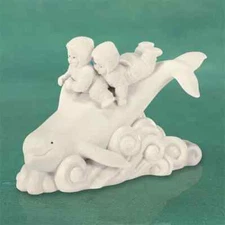 Dept 56 Snowbabies  "Ride the Wave" Porcelain Figurine Dolphin NIB 56.69057