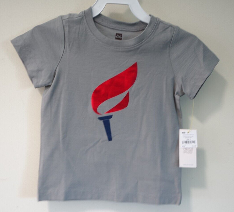 NWT Tea Collection Olympic Torch / Good Game Tee Shirt Boy's Size 3
