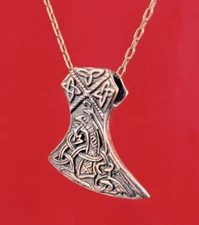 Viking Axe Pendant, Mammen Axe Amulet, Jellinge Broa Oseberg Style Animal Art