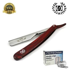 CUT THROAT SHAVETTE BARBER STRAIGHT RAZOR NAVAJA + 100 PERSONNA BLADES MARBLE