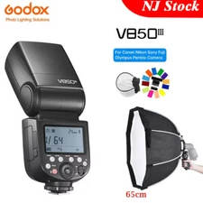 US Godox V850III 2.4G HSS Camera Speedlite Flash+65cm Handheld Octagon Softbox