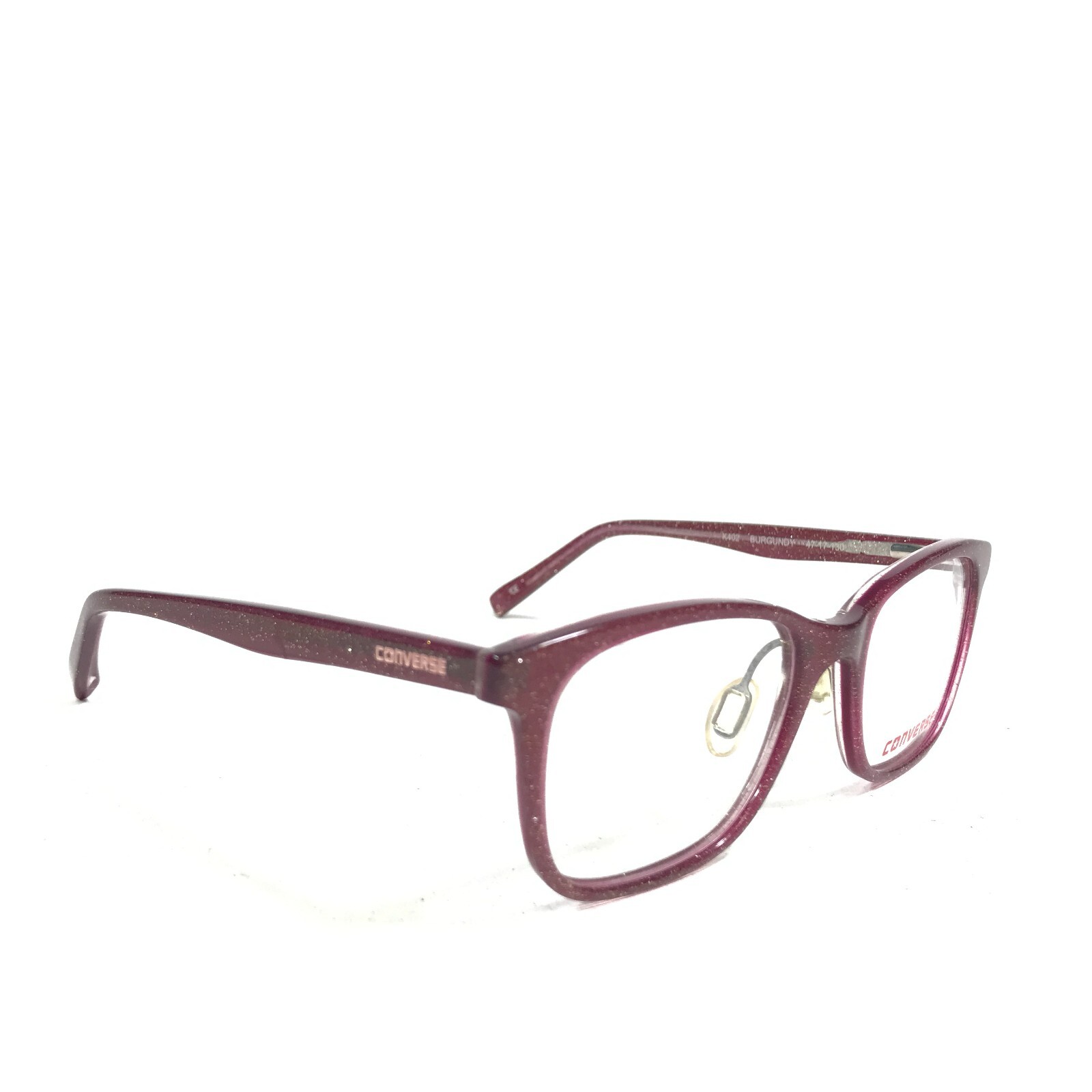 Converse Kids Eyeglasses Frames K402 BURGUNDY Purple Gold Glitter 47-17-130 thumbnail 3