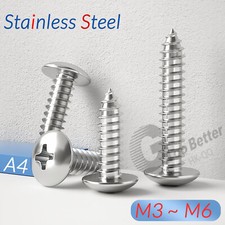 Pozi Round Pan Head A4 Stainless Steel Self Tapping Screws Tappers M3/M4/M5/M6