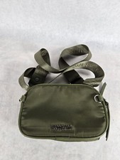 Steve Madden NYC Crossbody Clip Pouch Purse Olive Army Green Logo