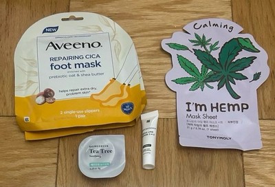 Self care bundle foot face mask sheet mask cream calming soothing Cream Lot