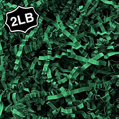 Crinkle Cut Paper Shred 2 LB Dark Green Gift Box Basket Valentine's Day
