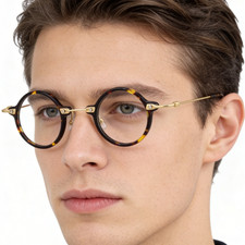 Retro Small Round Eyeglass frame Fashion Acetate Spectacles Clear lenses Glasses