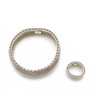 Tiffany & Co Somerset Mesh Weave Sterling Bracelet & Ring Lot of 2 #S5245-3 — photo 2