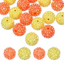 20mm Resin Rhinestone Beads for Beadable Pen, 20 Pack Yellow/Orange