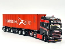 Scania R highline skeletal trailer+40ft container "Lauritzen" WSI truck model