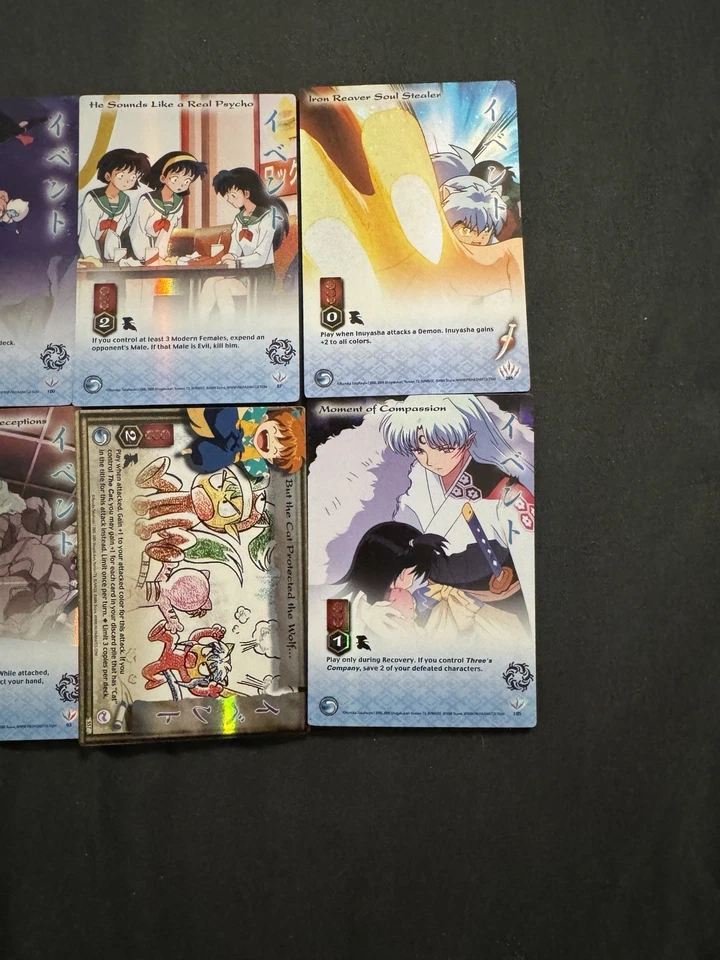 Lote de tarjetas de juego de cartas coleccionables Inuyasha 110+ | Láminas, raras y 95 sin láminas Inuyasha Sesshomaru Foto 4 de 4
