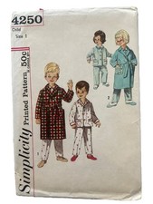 Simplicity 4250 Sewing Pattern Childs Robe & ...