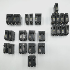 Lot of 25 Square D Circuit Breakers 15/20/30/40 Amps Single  Double Mixed