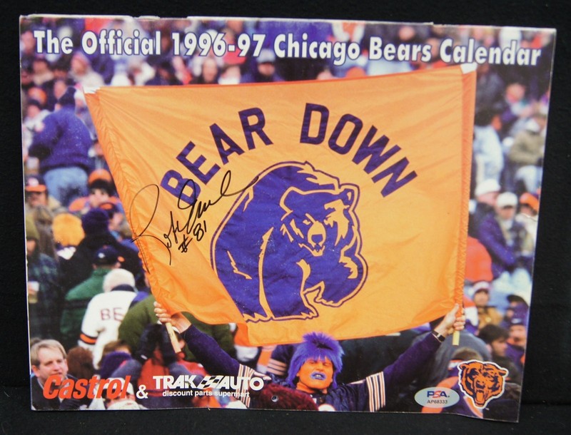 BOBBY ENGRAM Autographed Chicago Bears 1996-97 Official Calendar PSA/DNA
