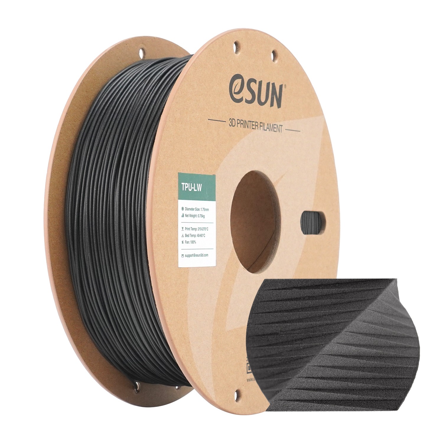 eSUN 3D Drucker Filament Light Weight 1.75mm TPU-LW 0.75KG Spule für Modelldruck