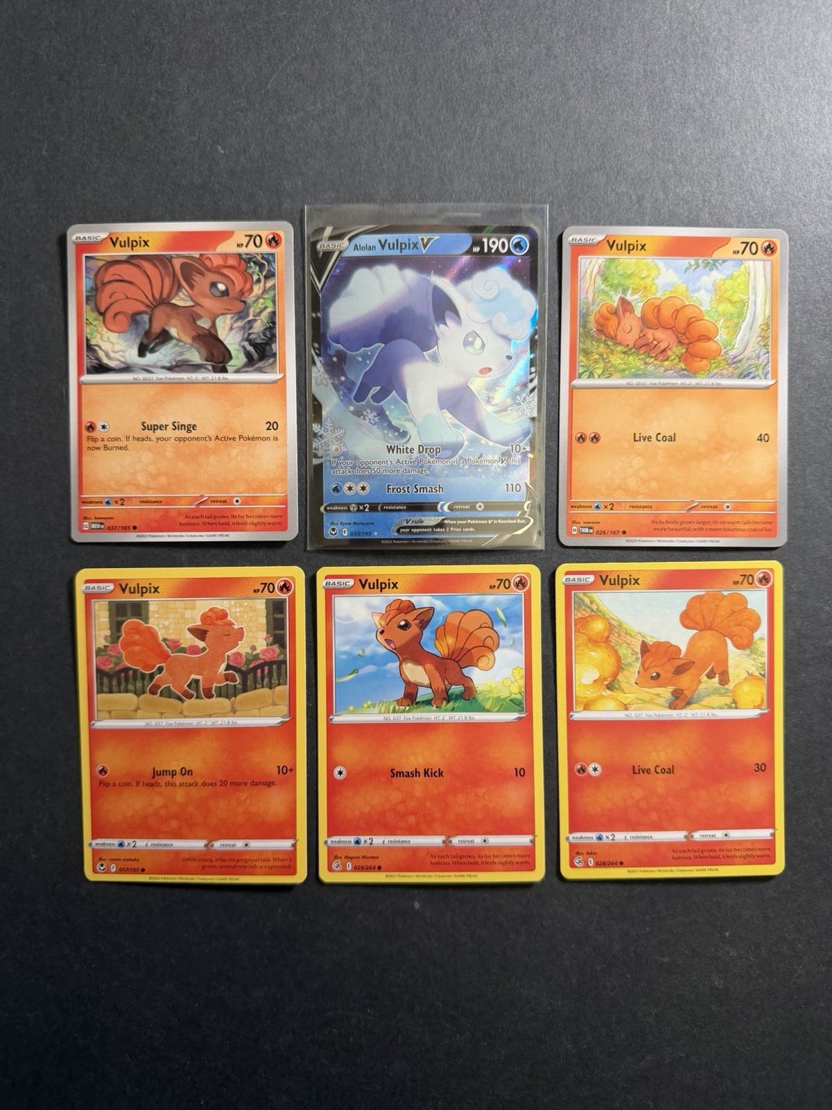 6 Vulpix V Pokemon Card Collection Holo Ultra Rare Alolan SWSH SV PTCG
