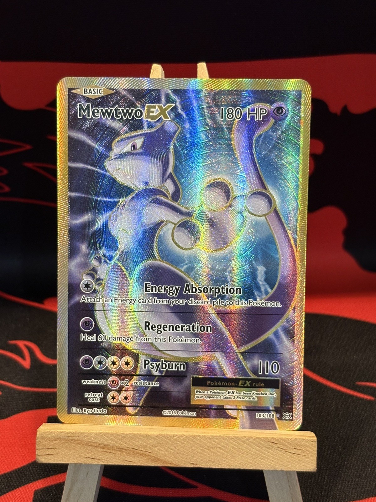 Pokémon Mewtwo-EX Full Art Ultra Rare Holo 103/108 Evolutions