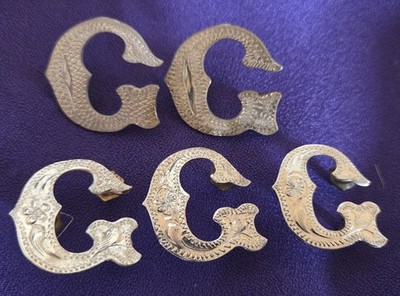 Mexico Silver Initial Alphabet Letter ''G'' x5 - Saddle Bridle Belt Headstall Trim