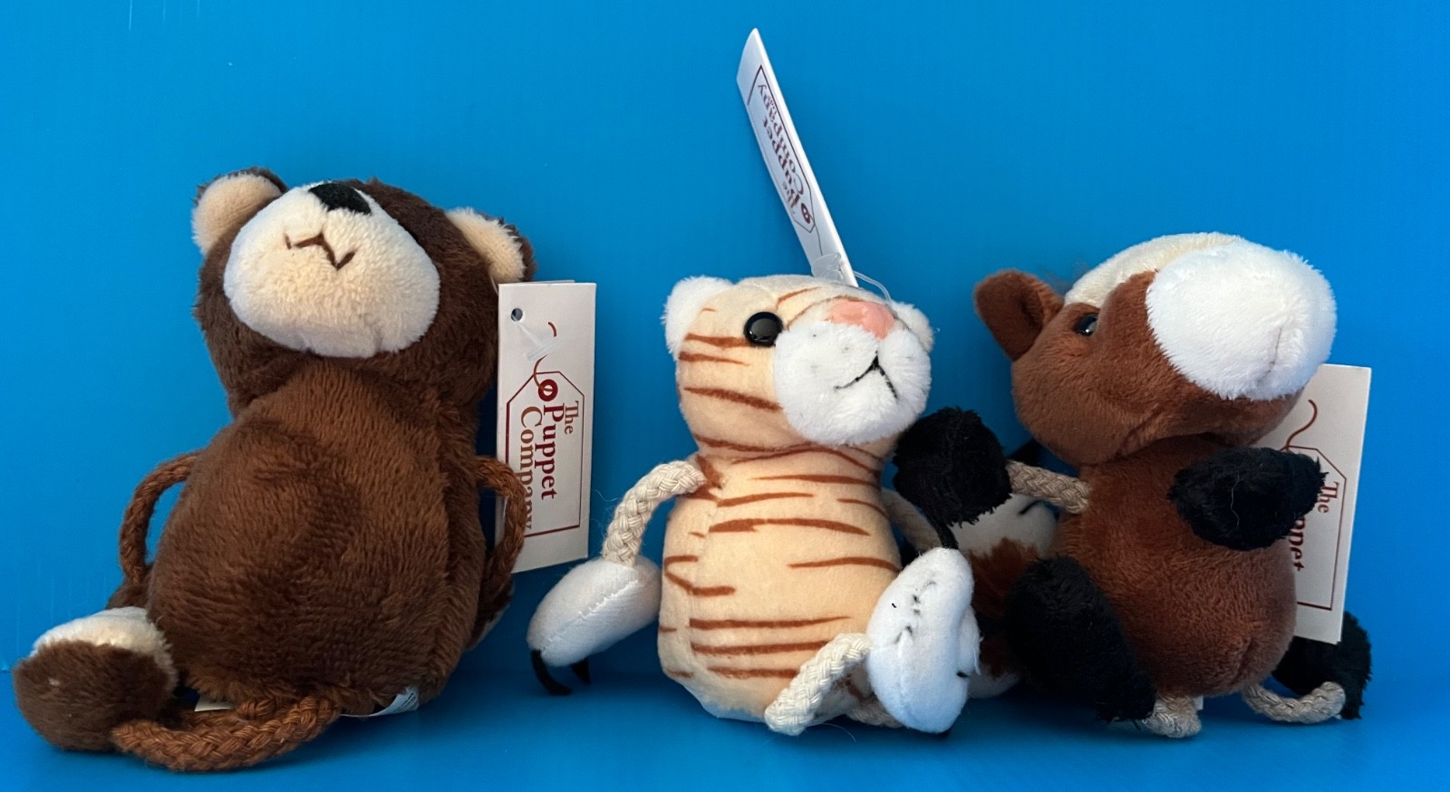 The Puppet Company 3 FINGER PUPPETS CAT, BEAR AND HORSE NEW WITH TAG
