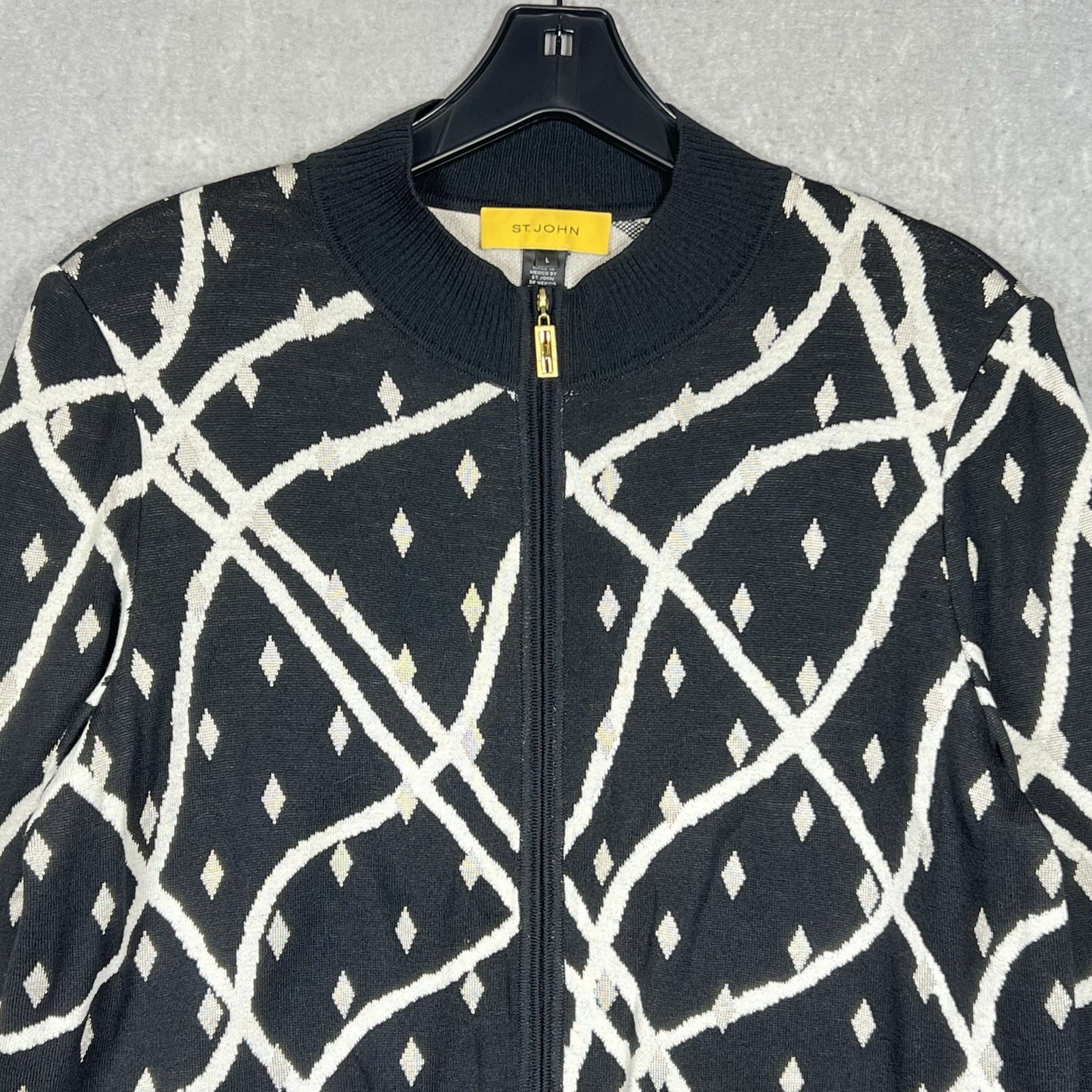 St John Cardigan Jacket Printed Pattern Knit Padd… - image 2