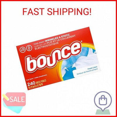 Bounce Fabric Softener Sheets, Fresh Linen Scent, 240 Count