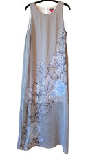 Vince Camuto Women’s Stripes Floral Boho Maxi Dress Size L Sleeveless Lined