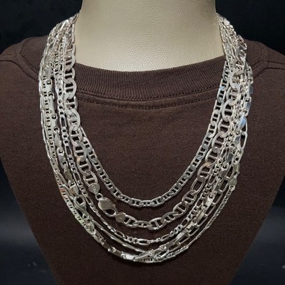 24 Zoll Silberkette Halskette - 925 Sterling Silber Ketten - Italienische Halskette - C