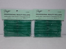 VINTAGE Diane Professional Beauty Rollers Green Extra Wire 24 Curlers 2 PACKS