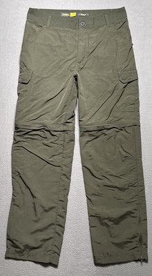 Cabelas Convertible Pants Mens 32x32 Green Trail Hiking Outdoor Athleisure Gorp