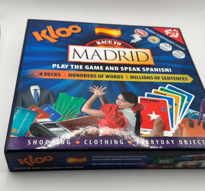 KLOO Race to Madrid Learn to Speak Spanish Board Game Complete