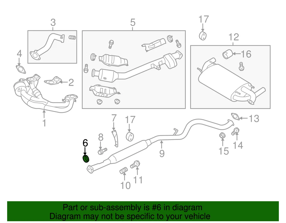 New Genuine Toyota 86 / Scion FR-S Catalytic Converter Pipe Gasket SU003-01112 - Image 3 of 3