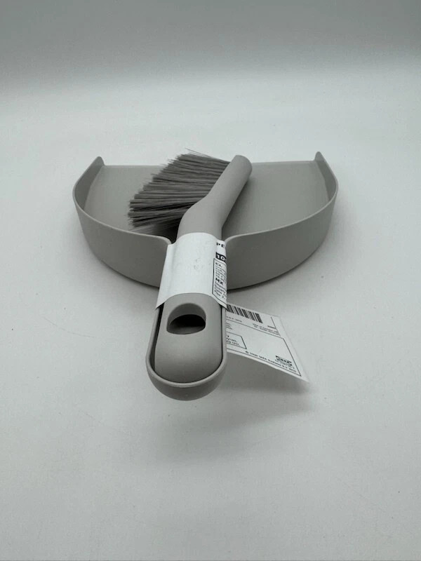 New IKEA PEPPRIG Dust Pan and Brush Set Gray