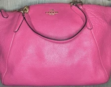 Coach Handbag/Bag/Purse Kelsey Satchel Tote Bubblegum Pink Pebbled Leather