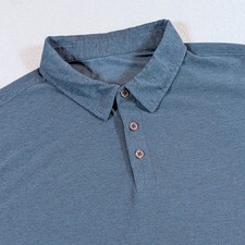 Vuori Strato Tech Polo Mens Size Large Blue Heathered Performance Shirt