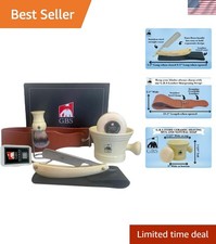 Men's Professional 9-Piece Shaving Kit - Leather Strop, Razor & Accessories