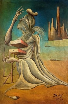 Salvador Dali- Amazing Oil Canvas - Signed - Stamped - Surrealism