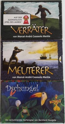 Verräter + Meuterer + Dschungel, 3 Adlung-Spiele, guter Zustand