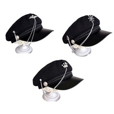 Casual Painter Hat Black Chain Peaked Cap Windproof for Fall Winter Daily Wear