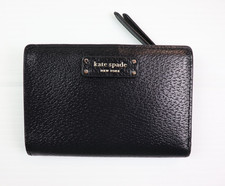 Kate Spade Black Pebble Leather Bifold Wallet