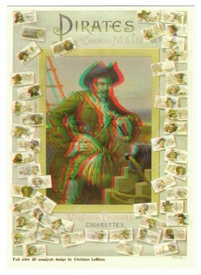 Pirates & Privateers. Jumbo 3D Anaglyph Card, 5 x 7 Inches. RRParks 2024