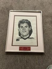 SIGNED RICK TOCCHET PHILADELPHIA FLYERS SIGNED PRINT 1990 FLYER OF THE 16X20