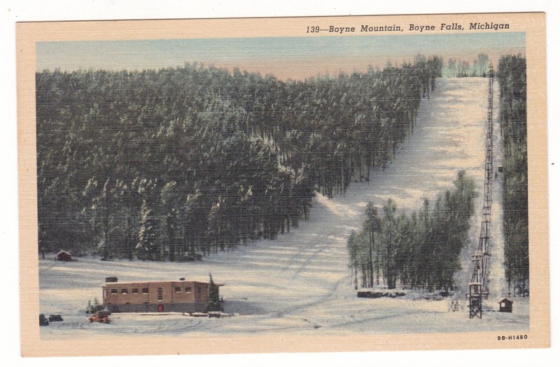snow skiing / Boyne Mountain / Michigan vintage postcard