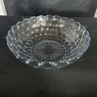 Vintage Anchor Hocking Blue Bubble Depression Glass  8.25" Serving Bowl