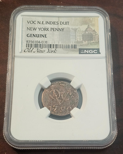 NGC Genuine VOC N.E. Indies Duit New York Penny 1799 Copper Colonial Coin