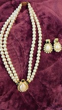 Pearl Set Necklace With Earrings Glam For Women
