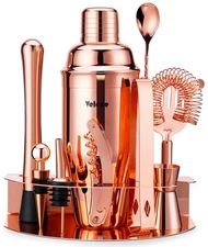 Velaze 10-Pieces Stainless Steel Cocktail Shaker Set with Muddler Mixing Spoon